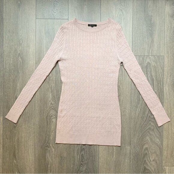 23 Vingt Trois Arrondissements Cable Knit Sweater Lightweight Pink Size 38 - Picture 7 of 13